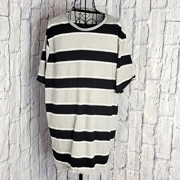 STEEL AND CONCRETE Black and White Striped‎ Shirt XL - Picture 1 of 5
